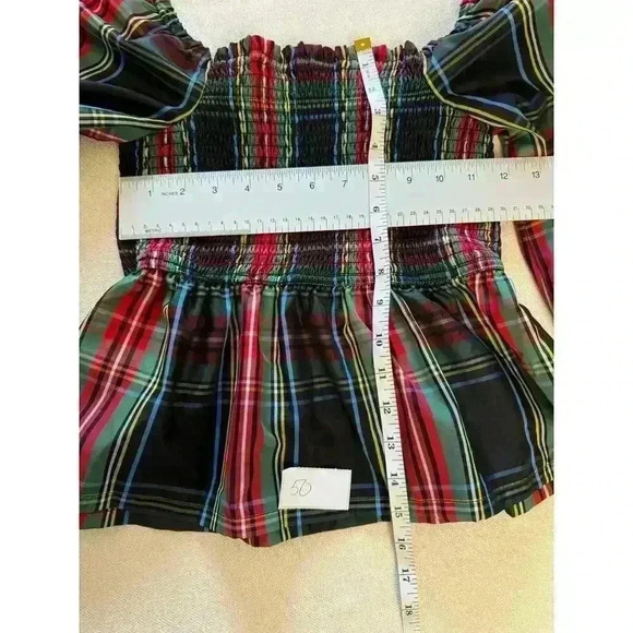 NWOT J Crew Puff-sleeve smocked top in Stewart tartan BE867 Size XS Holiday - Picture 4 of 9